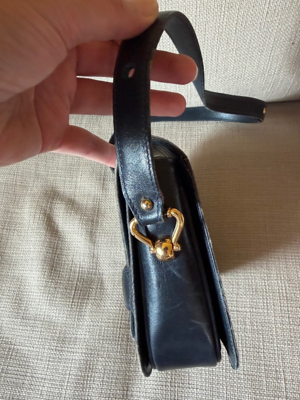 Vintage Gucci navy leather accents vinyl body - Picture 5 of 10